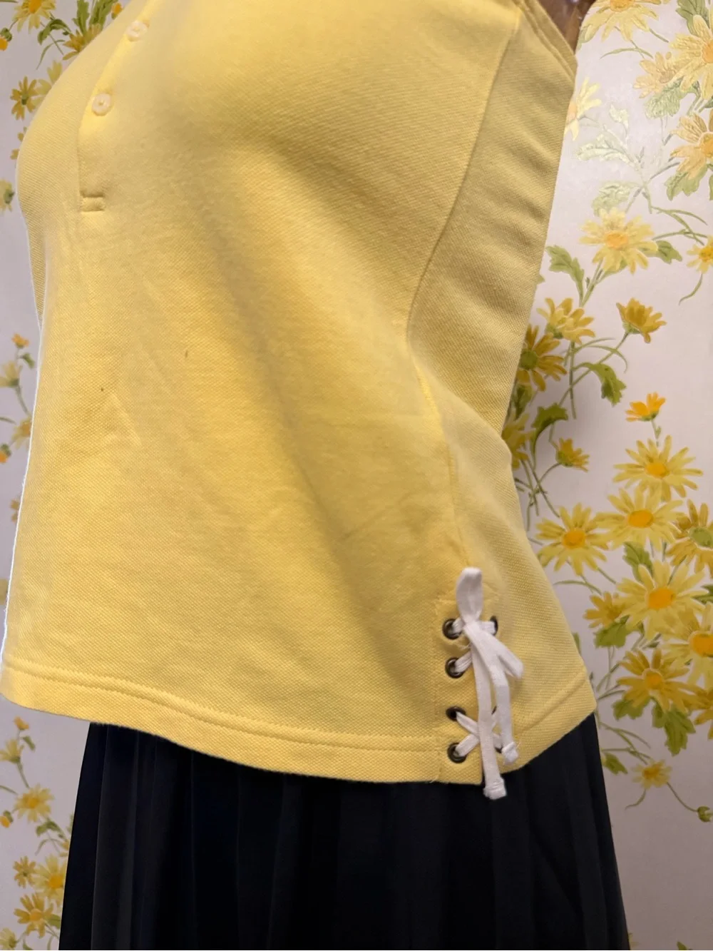 Ralph Lauren Yellow Halter Polo Tank with Blue embroidered logo size M 8-10